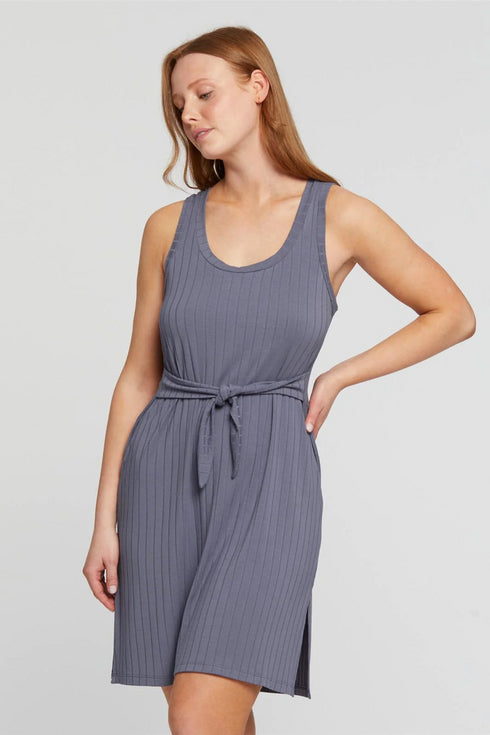 Fleur't Cinched Ribbed Tank Dress